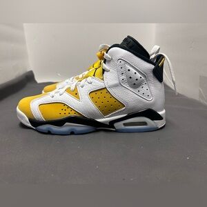 Nike Air Jordan 6 Retro “Yellow Ochre” Size-5 Youth GS  Black (384665 170) New